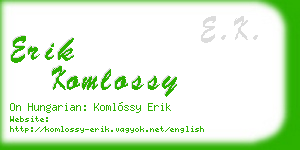 erik komlossy business card